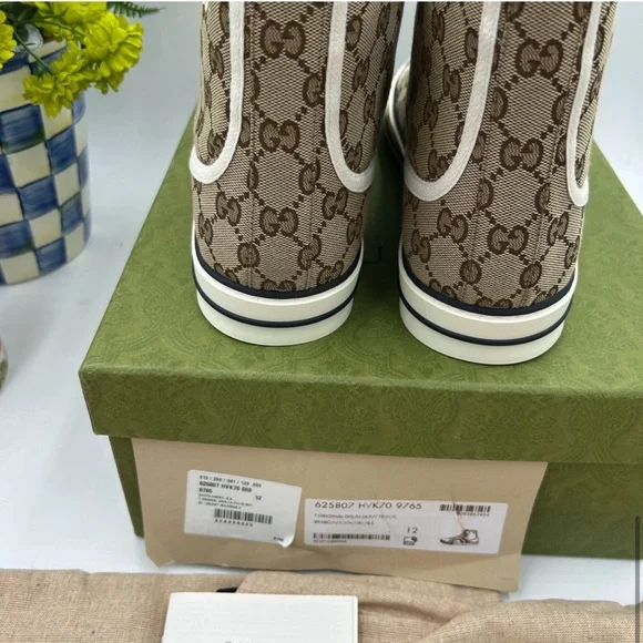Men’s Gucci 1977 tennis high top sneakers size 12 made in Italy